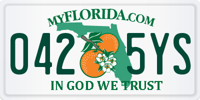 FL license plate 0425YS