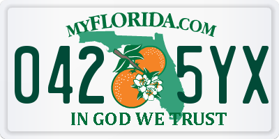 FL license plate 0425YX