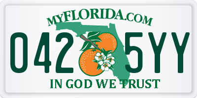 FL license plate 0425YY