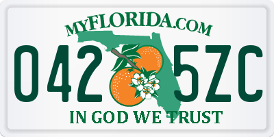 FL license plate 0425ZC