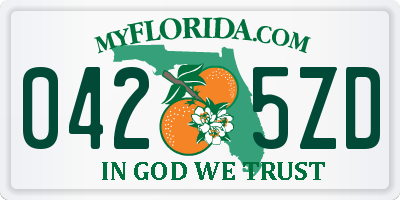 FL license plate 0425ZD