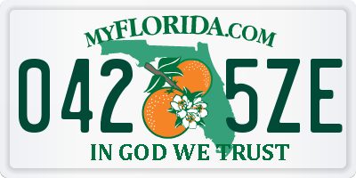 FL license plate 0425ZE