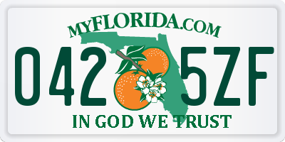 FL license plate 0425ZF