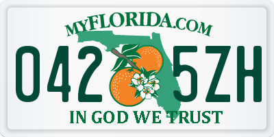 FL license plate 0425ZH