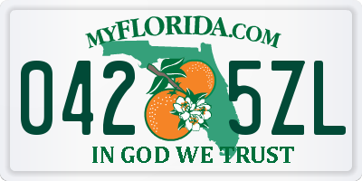 FL license plate 0425ZL