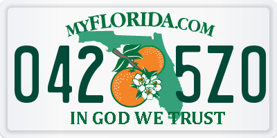 FL license plate 0425ZO