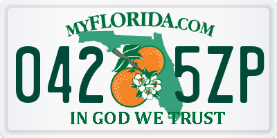 FL license plate 0425ZP