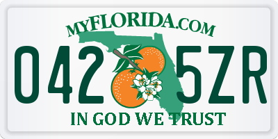 FL license plate 0425ZR