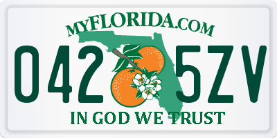 FL license plate 0425ZV