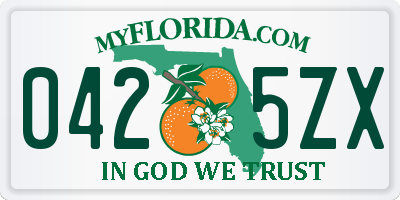FL license plate 0425ZX
