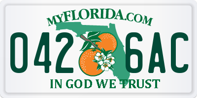 FL license plate 0426AC