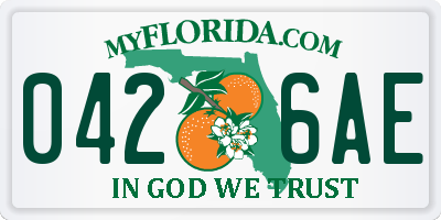 FL license plate 0426AE