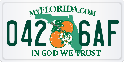 FL license plate 0426AF
