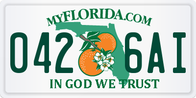 FL license plate 0426AI