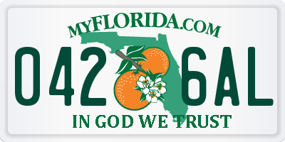 FL license plate 0426AL