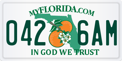FL license plate 0426AM