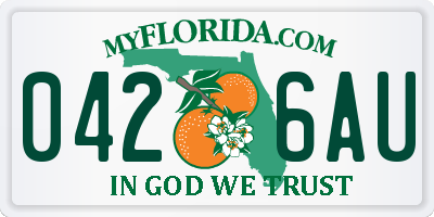 FL license plate 0426AU