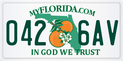FL license plate 0426AV