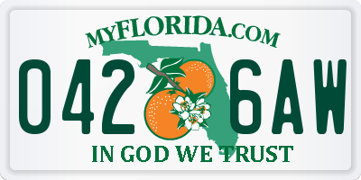 FL license plate 0426AW