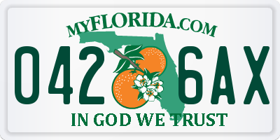 FL license plate 0426AX