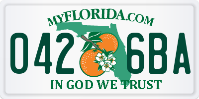 FL license plate 0426BA