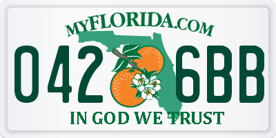 FL license plate 0426BB