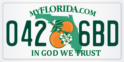 FL license plate 0426BD