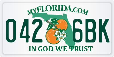 FL license plate 0426BK