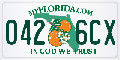 FL license plate 0426CX