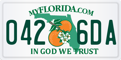 FL license plate 0426DA