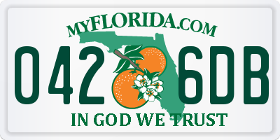 FL license plate 0426DB