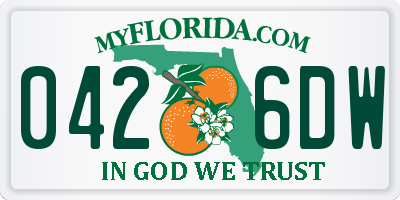 FL license plate 0426DW