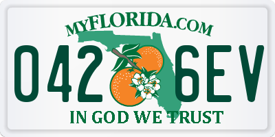 FL license plate 0426EV