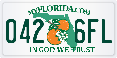 FL license plate 0426FL