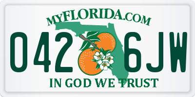 FL license plate 0426JW