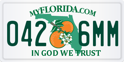 FL license plate 0426MM