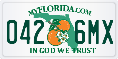 FL license plate 0426MX