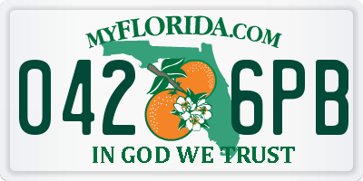 FL license plate 0426PB