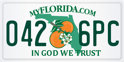 FL license plate 0426PC