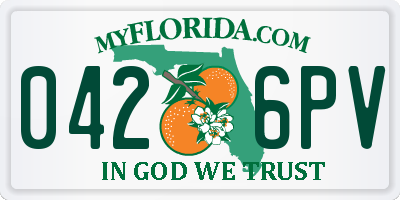 FL license plate 0426PV