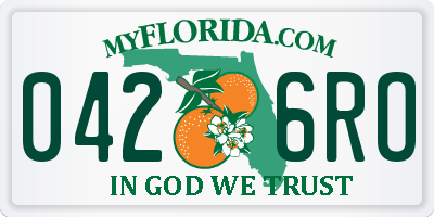 FL license plate 0426RO