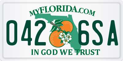 FL license plate 0426SA