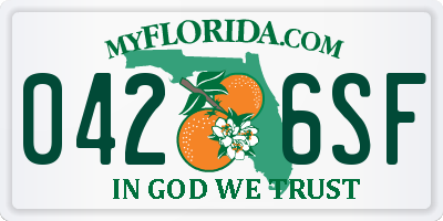 FL license plate 0426SF