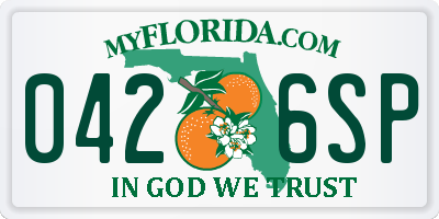 FL license plate 0426SP
