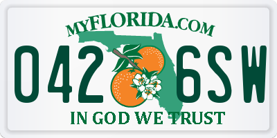 FL license plate 0426SW