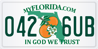 FL license plate 0426UB