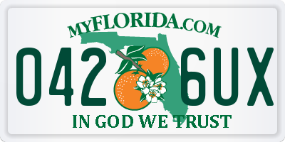 FL license plate 0426UX
