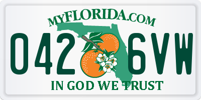 FL license plate 0426VW