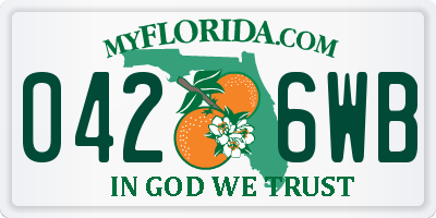 FL license plate 0426WB