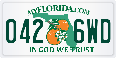FL license plate 0426WD